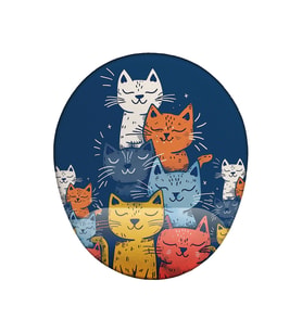 Kediler Desenli Bilek Destekli Kaymaz Buruşmaz Kırılmaz Mouse Pad