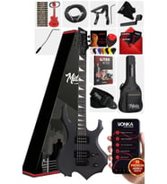 Midex Force Masif Ağaç Üst Seviye Elektro Gitar H-H Profesyonel Full Set Aksesuarlı