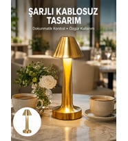 Şarjlı Masa Lambası 3 Işık Modu Kademesiz Karartma Metal Gövde Yeni Nesil