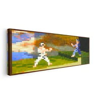 Yatay Panoramik Kanvas Tablo Fighters Piksel Minecraft Tablosu Ev Ofis Salon Duvar Dekoru