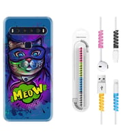 TCL 10L 10 Plus 10SE 20E 20SE 30SE L7 Kılıf Kablo Koruma Spiral Silikon Super Meow 1715