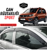 Peugeot Rifter 2018 Sonrası Uyumlu Mugen Cam Rüzgarlığı Seti Piano Black 4'lü İthal Parlak Siyah