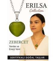 Sertifikalı Kalp Model Zebercet (Peridot) Taşı Kolye – Şans, Arınma ve Kalp Açıcı Enerji (Çok Renkli)