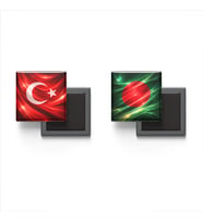 Buzdolap Magnetleri - Bangladeş Bayrağı ve Türk Bayrağı - 2'li Set Magneti