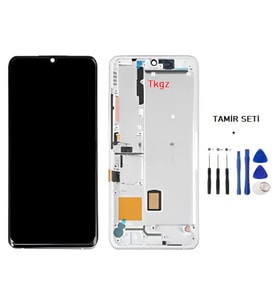 Xiaomi Mİ NOTE 10 Lite Uyumlu Lcd Ekran Dokunmatik Servis ÇITALI BEYAZ + TAMİR SETİ