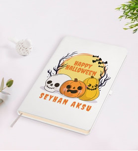 BK Gift Kişiye Özel Happy Halloween Tasarımlı Beyaz Defter-4