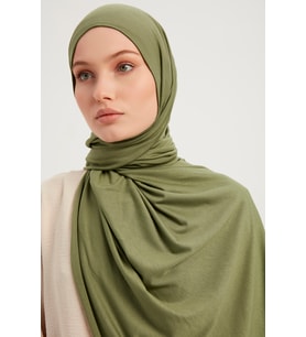 Merserize Penye Şal - Olive - ŞALESS (YeşilCilt)