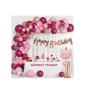 LÜKS 1 YAŞ DOĞUM GÜNÜ BALON SETİ