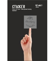 Davetlisiniz Yazılı Şeffaf Etiket  Sticker  Etiketi 48 adet