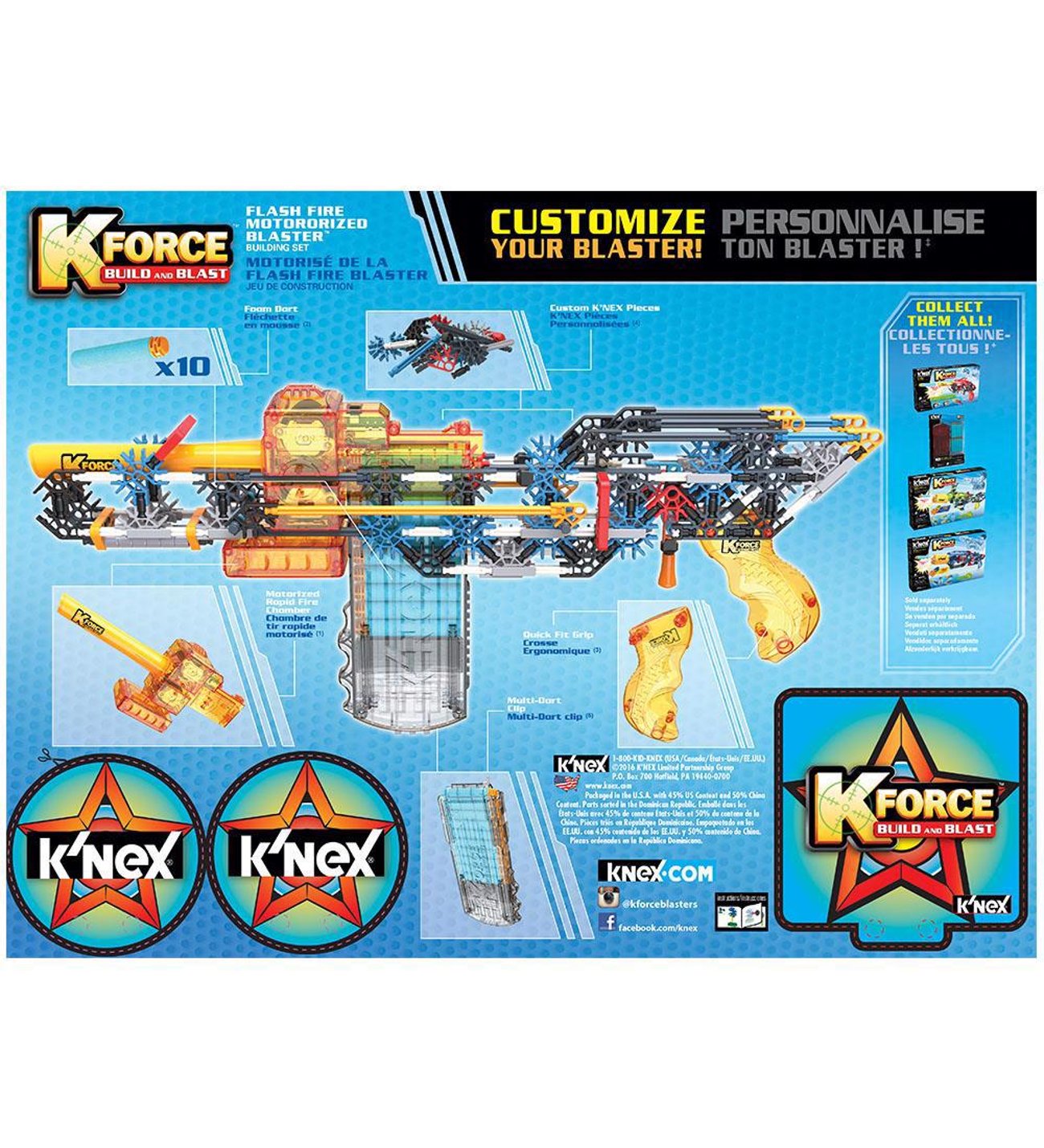 K'Nex K-Force Flash Fire Blaster Yapı Seti (Motorlu) Knex 47010