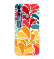 PrintiFy Tecno Spark 7 Pro ile Uyumlu 1mm Slim Fit Retro Renkler 5 Baskılı Şeffaf  Kılıf
