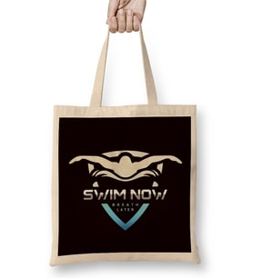 Swim Now Breath Later Swimmer Swimming Indoor Pool Athlete Bez Çanta Uzun Saplı