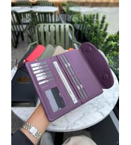 MFTLEATHER Beauty Flother 3467 Unisex Hakiki Deri Cüzdan Mor