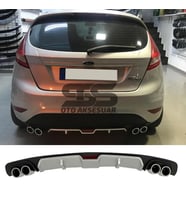 Ford Fiesta Mk7 Difüzör Arka Tampon Eki 4 Egzoz Çıkışlı Gri