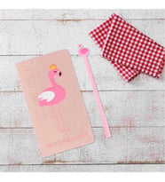 Flamingo Temalı Defter + İğne Uçlu Tükenmez Kalem Set( Hediyelik Defter Seti)