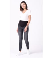 Busa Hamile Esnek Karın Bantlı Arka Kemerli Skinny Kot Pantolon Antrasit