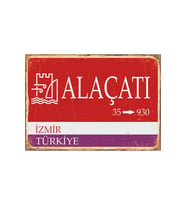 Alacati Sokak Tabelasi Retro Vintage Ahsap Poster Tr1039 (Çok Renkli)
