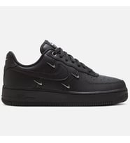 Nike Air Force 1 '07 LX ''Metallic Swooshes'' Leather Sneaker Hakiki Deri Kadın Günlük Spor Ayakkabı Siyah