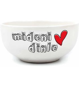 Mideni Dinle Krem Seramik Kase - Hediye Seramik Kase