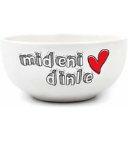 Mideni Dinle Krem Seramik Kase - Hediye Seramik Kase