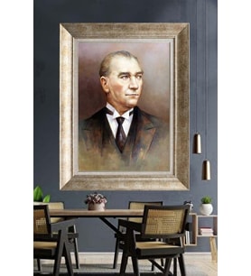 Gümüş Çerçeveli Atatürk Tablo za116