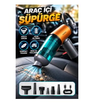Kablosuz Araç İçi El Süpürgesi – Güçlü Motor, Kompakt Tasarım ve Uzun Pil Ömrü