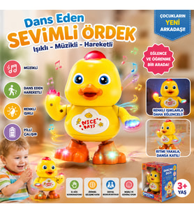 Pilli Dans Eden Sevimli Ördek Yeni Oyuncak Işıklı Müzikli Hareketli Eğitici Çocuk Oyuncağı