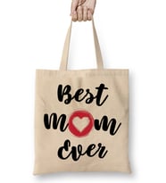 Best Mom Ever Gifts Anneler Günü 07 Bez Çanta Uzun Saplı