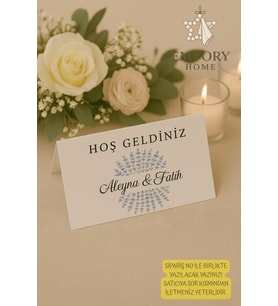 Mor Çiçek  10 Adet Masa Kartı - Nişan Masa Kartı - Nikah Masa Kartı -  1.hamur