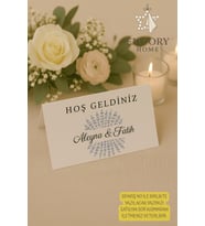 Mor Çiçek  10 Adet Masa Kartı - Nişan Masa Kartı - Nikah Masa Kartı -  1.hamur