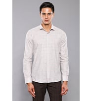 Ekose Desenli Bej Slim Fit Gömlek - Wessi (Kahverengi)