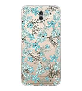 PrintiFy Huawei Mare 10 Lite Uyumlu Kamera Korumalı Floral Su Yeşili Tasarımlı Şeffaf Silikon Kılıf