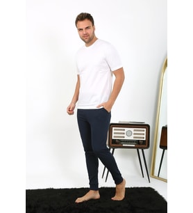 Akbeniz Erkek Pamuk Tek Alt Pijama Lacivert 27551