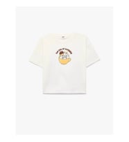 Koton Kedi Baskılı Ekru Kız Çocuk T-Shirt 6Skg10586Ak