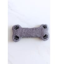 Monox Wellsoft (Peluş) Kemik Şekilli Pati Nakışlı Köpek Oyuncağı (Gri)
