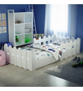 Tuliplife Montessori Karyola Beyaz 90x190 Yatak Uyumlu Oval Kesim Çocuk Yatağı-Tlp-205