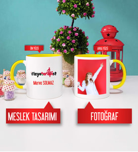 Fizyoterapist Kupa Bardak Sarı Fotoğraflı