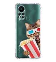 PrintiFy İnfinix Hot 11s Uyumlu Kedi 1 Baskılı Şeffaf Köşe Korumalı Antişok Kılıf