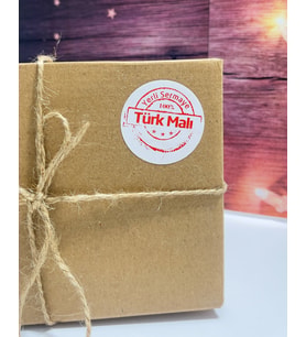 Yerli Sermaye Türk Malı Yazılı Yuvarlak Yapışkanlı Etiket 4x4 cm 120 Adet