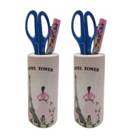 2 ADET KALEMLİK EYFEL KULESİ MODEL SERAMİK OFİS GERECİ  7X7X11CM