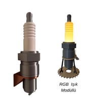 3D Motosiklet Buji Tasarımlı RGB LED Duvar Lambası – Motorcu Dekoru