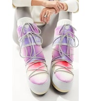 Moon Boot Mb Icon Tie Dye Glacier Gray Snowboot Mor Kırmızı Sarı Batik Kadın Uzun Bot Gri