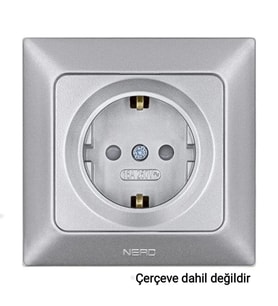 NE-AD Aras Topraklı Priz - Gümüş