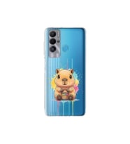 Tecno Pova Neo ile Uyumlu Splash Kapibara Tasarımlı Şeffaf Silikon Kılıf