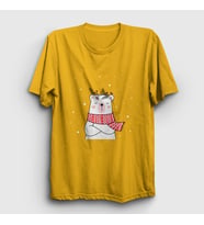 Presmono Unisex Sarı Polar Bear Kutup Ayısı Yılbaşı T-Shirt 270493tt (Sarı)