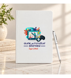 Grafik ve Fotoğraf Öğretmenine İsme Özel Defter ve Kalem Seti