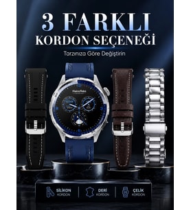 Uzun Süreli Pil Ömrüne Sahip AMOLED Akıllı Saat 3 Kordonlu Tasarım