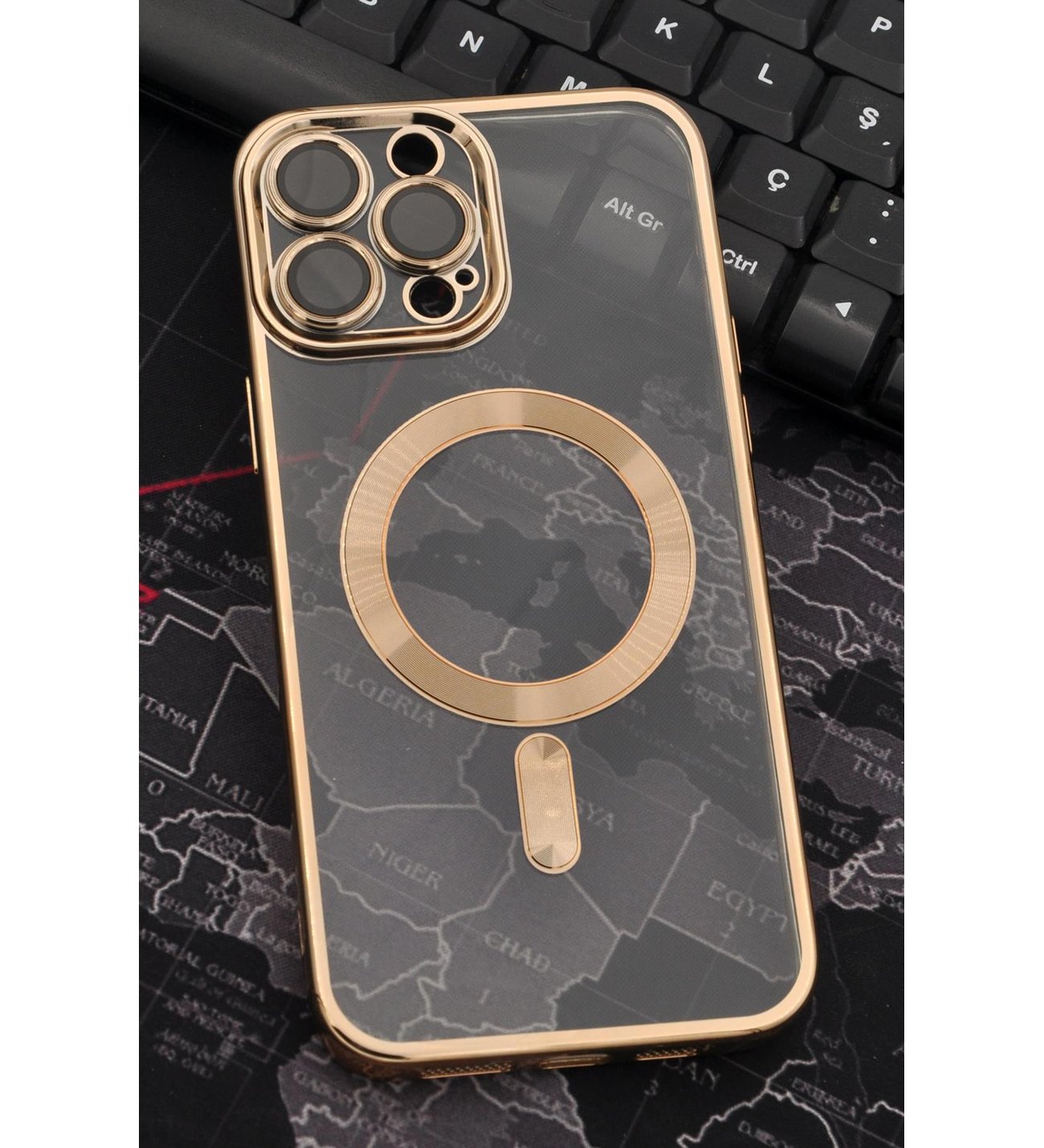 iPhone 13 Pro Max Uyumlu MagSafe Özellikli Altın Sarı Gold Renkli