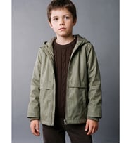 LCW Kids Yeşil Erkek Çocuk Deri Görünümlü Yağmurluk