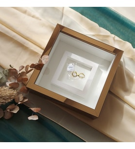 Bronz Pleksi Kaplı Ledli Derin Çerçeve Gül Tasarımlarınız İçin-25x25 cm(Fotoğraf Hediye)